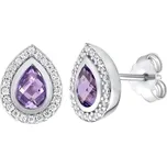 Silvego Luxusní náušnice kapky s přírodním ametystem FWE9395AM + 2 měsíce na vrácení zboží