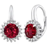 Silvego Stříbrné náušnice ADRIA s rubíny LPSER0754 + 2 měsíce na vrácení zboží