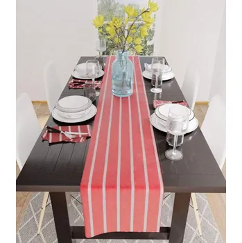 Utěrka Tkaný běhoun/ubrus na stůl ENCASA, 40 x 150cm,varianty Červená-běhoun