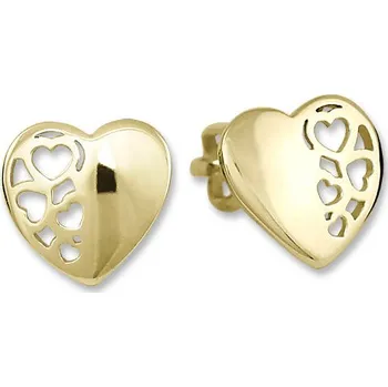 Náušnice Brilio Zlaté náušnice Srdíčka 231 001 00648 + 2 měsíce na vrácení zboží