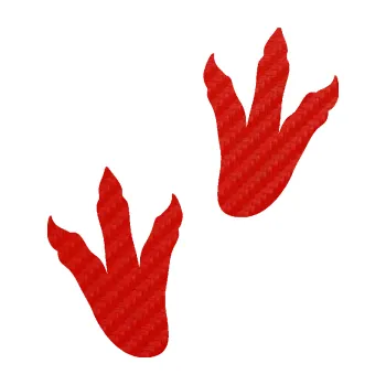 Samolepící dekorace Dinosaurus stopy 001 pravá (53 - 3D karbon červený) SAMOLEPKA NA AUTO, NÁLEPKA, FÓLIE, POLEP, TUNING, VLASTNÍ TEXT, TISK, AUTOSAMOLEPKY.cz, POLEPY, OBRÁZEK, LOGO, 3D STICKERS