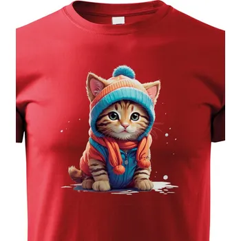 Chlapecké tričko Dětské tričko Koťátko v oblečku, Barva Červená, Velikost 158 cm/12 roků, Canvas Dětské tričko Bezvatriko.cz 2166