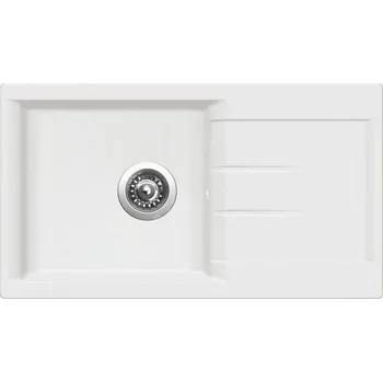 Granitový dřez EBS Standard Granitový dřez s odkapem oboustranné provedení, 78x44 cm, bílá STAN780W