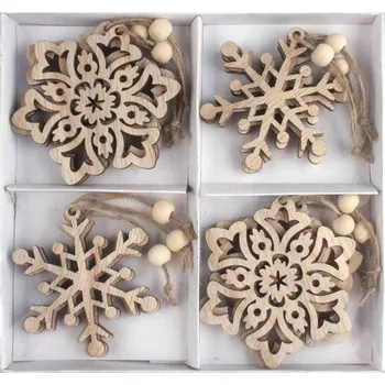 Vánoce Dekorace vločky na zavěšení 7 cm, 12 ks 30055