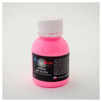 Výtvarná barva ARTEMISS Barva na tmavý textil - neon (září pod UV světlem) 70g, neon červená