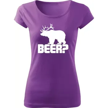 Dámské tričko Dámské vtipné tričko BEER fialové