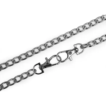 Řetízek na kabelky s reliéfem, s karabinou délka 120 cm, barva 3 nikl černý