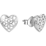 Beneto Stříbrné srdíčkové náušnice AGUP3348 + 2 měsíce na vrácení zboží