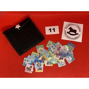 Pexeso HandMade by VeJa Mini pexeso vel.S č.11 - anglická zvířata (34kousků)