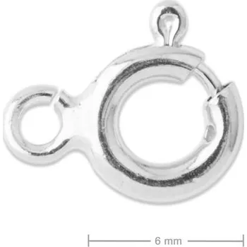 Přívěsek Stříbrný pérový kroužek s plochým očkem 6 mm