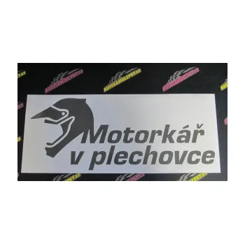 Polep vozidla SAMOLEPKA Motorkář v plechovce 002 (10 - červená) NA AUTO, NÁLEPKA, FÓLIE, POLEP, TUNING, VLASTNÍ TEXT, TISK, AUTOSAMOLEPKY.cz, POLEPY, OBRÁZEK, LOGO, SAMOLEPKY