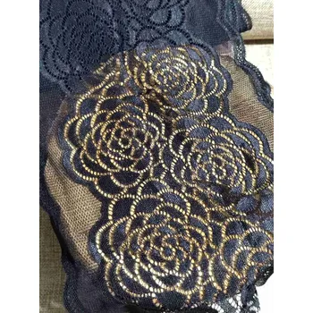 Krajka Elastická krajka 0,80 m šíře 20 cm černá