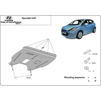 Motor automobilu Kryt pod motor HYUNDAI ix20 (JC) - Plech - 8595698040183