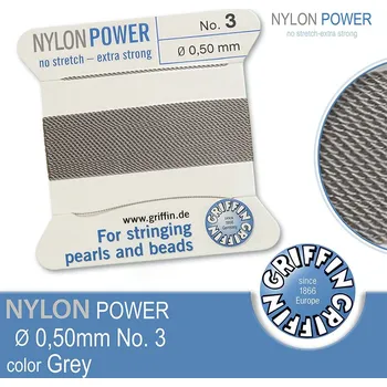 Nit NYLON Power velmi pevná nit GRIFFIN síla nitě 0,50mm Barva Grey