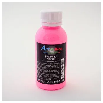 Speciální výtvarná barva ARTEMISS Barva na tmavý textil - neon (září pod UV světlem) 110g, neon růžová