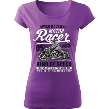 Dámské motorkářské tričko King of Speed fialové