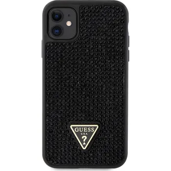 Guess Rhinestones Triangle Metal Logo pro Apple iPhone 11, černé