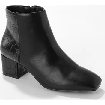 Dámské kozačky Kotníkové nízké kozačky ze 2 materiálů černá 36