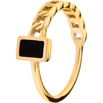 Prsten franco bene Zapletený prsten s kamínkem - pozlacený zlatá 8 (60 mm)