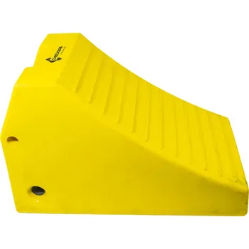 Zajišťovací klín kola Žlutý plastový zakládací klín pod kola MC3011 - délka 62,5 cm, šířka 36 cm, výška 41 cm - 86215484