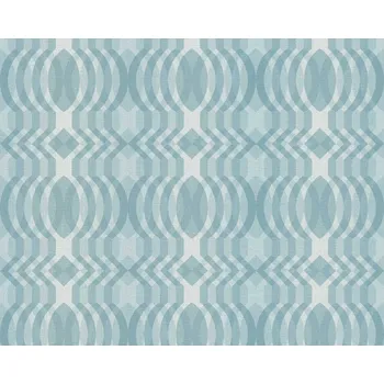 Tapeta Vliesová tapeta retro, geometrická - modrá, bílá 395342 / Tapety na zeď 39534-2 retro Chic (0,53 x 10,05 m) A.S.Création