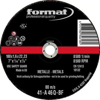 Řezný kotouč Kotouč řezný vypouklý na ocel 115x2,5mm FORMAT