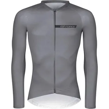 cyklistický dres Dres Force Charm pánské dlouhý šedá 4XL