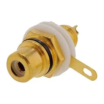 Audio kabel RCA cinch pozlacený konektor, do panelu, samice barevná varianta Černá