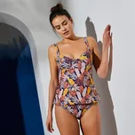 Plavkový tankiny top s potiskem Lagarta, s kosticemi nám. modrá/oranžová 75B