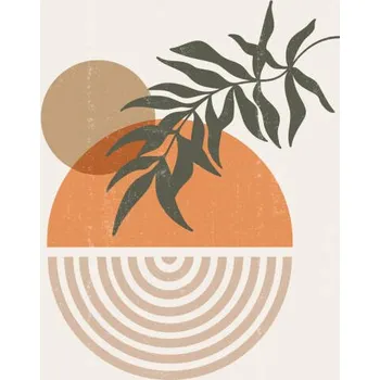 Plakát Plakát, Obraz - Abstract sun moon leaves print boho, Tolchik