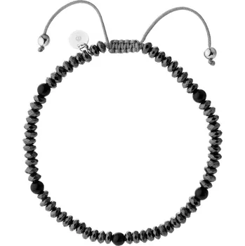 Náramek Stříbrný náramek s acháty a hematity - AP537-3851