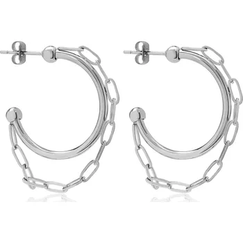 Náušnice Troli Ocelové kruhové náušnice s řetízky VESE0584S + 2 měsíce na vrácení zboží