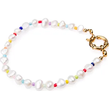 Náramek franco bene Barevný perličkový náramek - pozlacený | 1410