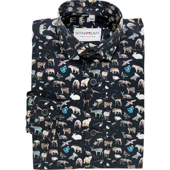 Chlapecká košile Chlapecká luxusní košile vzor království divočiny modrá P4