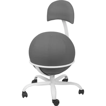 Balónová židle PRACUJ ZDRAVĚ A2+ šedá Výška balónové židle: standard do 191 cm, Barva rámu: bílá bez područek a čalouněným balónem