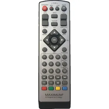 Dálkový ovladač MAXIMUM DVB-T T102/105/106 PVR - originální dálkový ovladač STŘÍBRNÝ