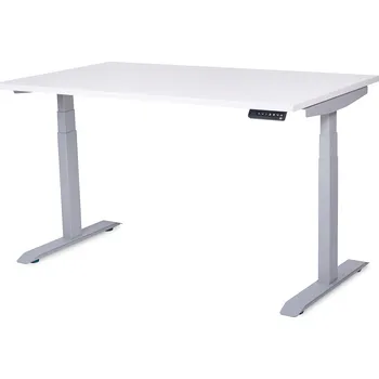 Psací stůl DeskTherapy E3+ STRONG výškově polohovací stůl Barva podnože: šedá, Rozměry stolové desky: bez stolové desky, Dekor stolové desky: bez stolové desky bílá, šedá a černá barva podnože