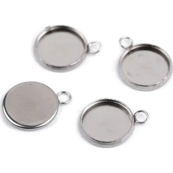 Lůžko z nerezové oceli Ø12 mm s očkem, polotovar, barva platina