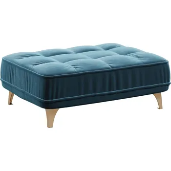 Taburet Tmavě modrá sametová podnožka DEVICHY Chloe