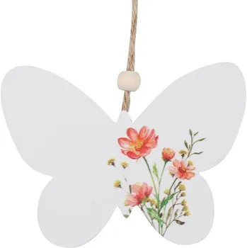 Motýlek s květinovým vzorem na zavěšení 10 cm 7463