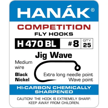 Rybářský háček Muškařské háčky Hanák H 470 BL Jig Wave vel. 12