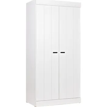 Dětská skříň WOOOD Bílá dřevěná šatní skříň Ernie 195 cm