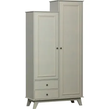 Šatní skříň WOOOD Šedo zelená borovicová skříň Wilcox 190 x 98 cm