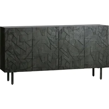 Komoda WOOOD Černá dřevěná komoda Country 160 x 40 cm