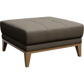 Taburet Světle hnědá kožená podnožka MESONICA Musso Tufted