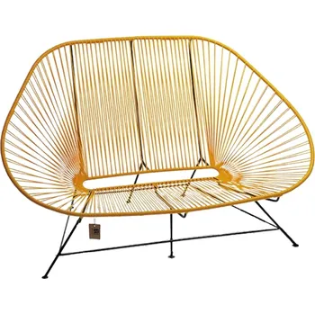 Zahradní pohovka Žlutá kovová pohovka Acapulco 162 cm