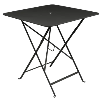 Zahradní stůl Černý kovový skládací stůl Fermob Bistro 71 x 71 cm