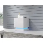 Set 2x noční stolek s modrým LED osvětlením LIMA - bílý / lesklý bílý