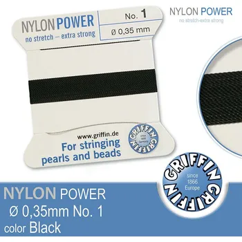 Nit NYLON Power velmi pevná nit GRIFFIN síla nitě 0,35mm Barva Black