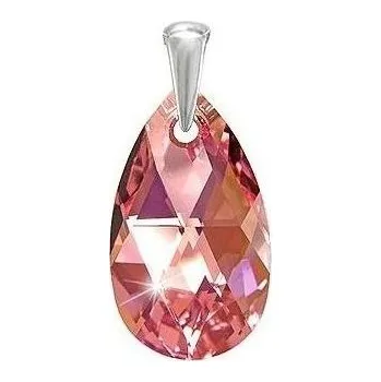 Přívěsek Stříbrný přívěsek KAPKA Swarovski 22mm L. Rose
